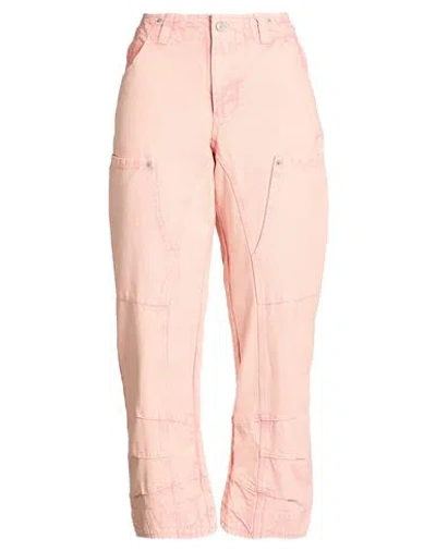FREE PEOPLE FREE PEOPLE WE THE FREE WOMAN PANTS LIGHT PINK SIZE 6 COTTON
