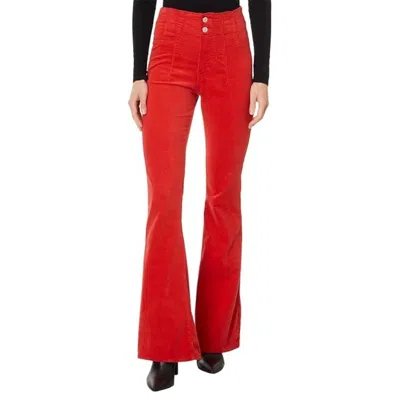 Free People We The Free Women's  Jayde Cord Jeans Red Cotton Flare Leg Kfc217