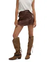 Free People We The Free Wynne Faux Leather Skirt In Chocolate Fondant