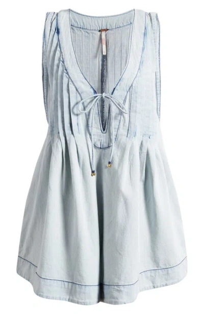 Free People Webster Denim Romper In By The Beach Wash