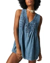 FREE PEOPLE WEBSTER DENIM ROMPER