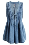 Free People Webster Denim Romper In Blue