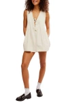 Free People Webster Denim Romper In White