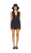 Free People Webster Sleeveless Romper In Black Wash