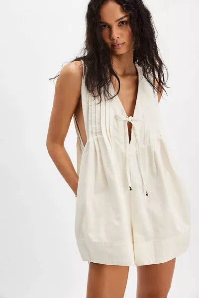 Free People Webster Romper In Ecru Wash In Neutral