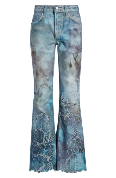 Free People West Coast Illusions Print Jeans In Green