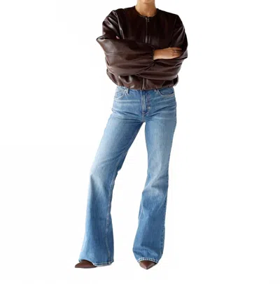 Free People West Coast Relaxed Flare Jeans In Humble In Blue