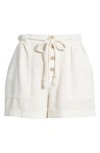 Free People Westmoreland Linen Blend Drawstring Shorts In Ivory