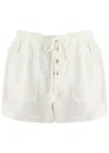 Free People Westmoreland Linen Blend Drawstring Shorts In Ivory