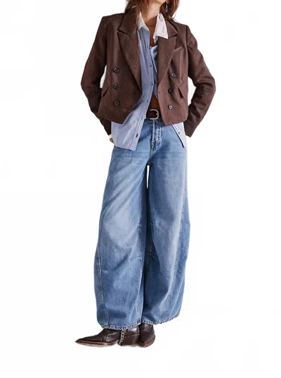 Free People Westward Denim Jeans In Who Is She In Green