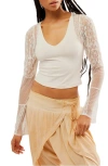 Free People X Intimately Fp Who's That Girl Long Sleeve In Ivory