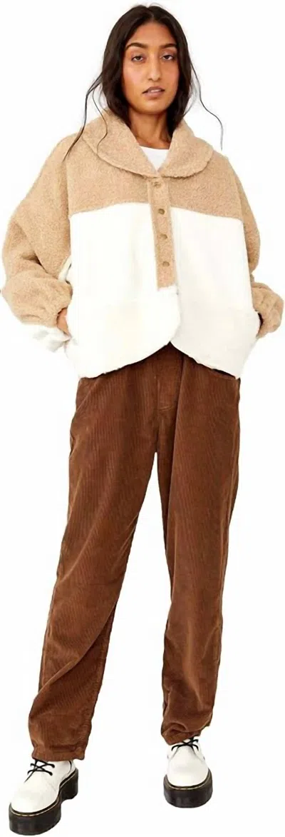 Free People Whoa Cardi Jacket In Sand Combo In Beige