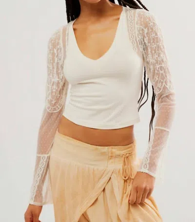 Free People Whos That Girl Long Sleeve Top In Ivory In Multi