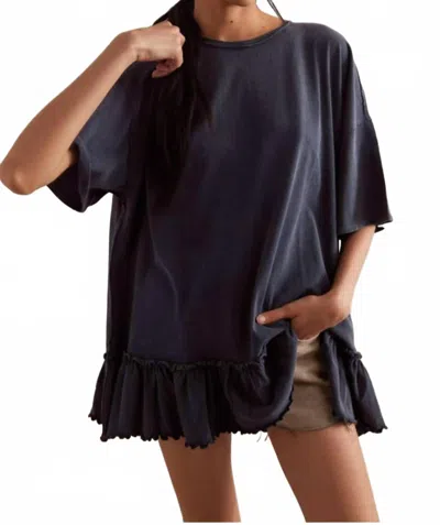 Free People Why Yes Tee In Black In Blue