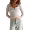 Free People Wide Awake Jersey Henley In Gray