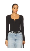 Free People Wide Awake Layering Top In Black