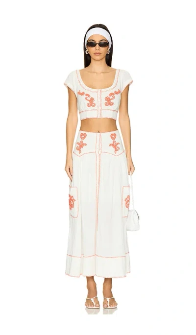 Free People Wild At Heart Set In Thriving Coral Combo