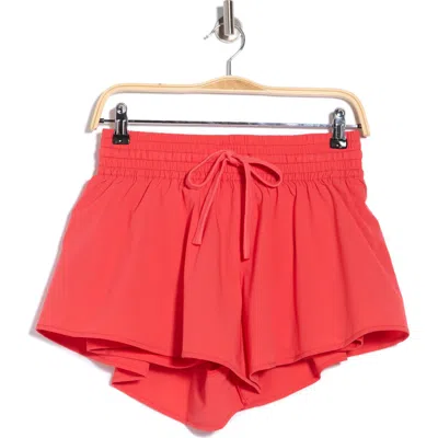 Free People Wild Bloom Performance Shorts In Neon Red