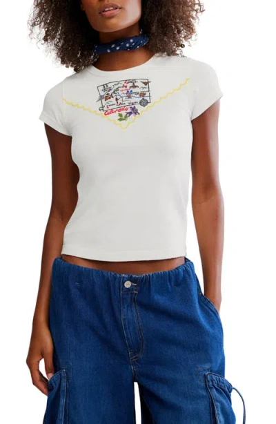 Free People Wild Country Stretch Cotton Graphic T-shirt In White