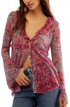 Free People Wildest Dreams Floral Tunic Top In Raspberry Combo