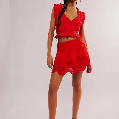 Free People Wildest Dreams Mini Skirt In Fiery Red