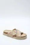 FREE PEOPLE WILDFLOWERS CROSSBAND SANDAL IN WASHED NATURAL