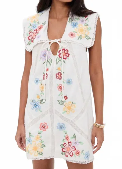 Free People Willow Emb Mini Dress In Ivory In Multi
