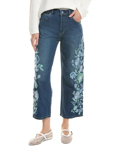 FREE PEOPLE FREE PEOPLE WILLOW FLORAL EMBROIDERED JEAN