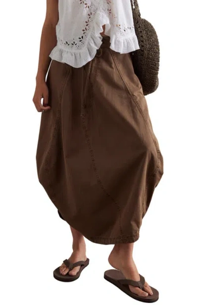 Free People Willow Poplin Midi Dress In Chocolate