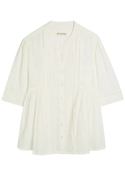 Free People Willow Textured Cotton Blouse In White