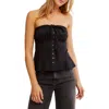 Free People Wink Wink Pintuck Tube Top In Black