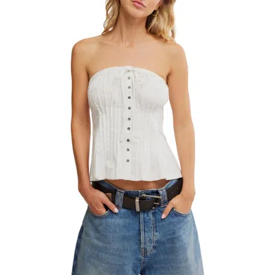 Free People Wink Wink Pintuck Tube Top In Clean Ivory