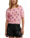 Free People Winter Blooms Pullover Crewneck Sweater In Quartz Pink Combo