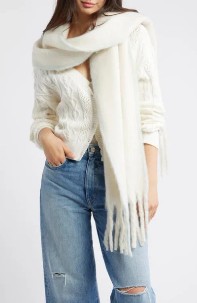Free People Winter Chill Blanket Scarf In White