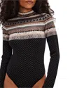 Free People Winter Warmer Bodysuit In Black