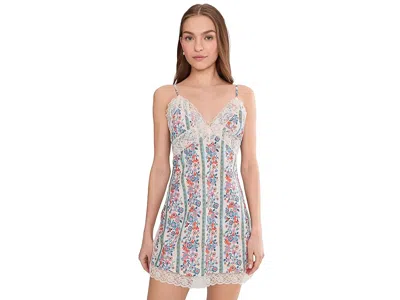 Free People Wish You Were Here Lace Trim Mini Slipdress In White