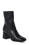 Free People Wisteria Cap Toe Bootie In Black Leather