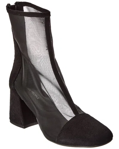 Free People Wisteria Mesh & Leather Boot In Black