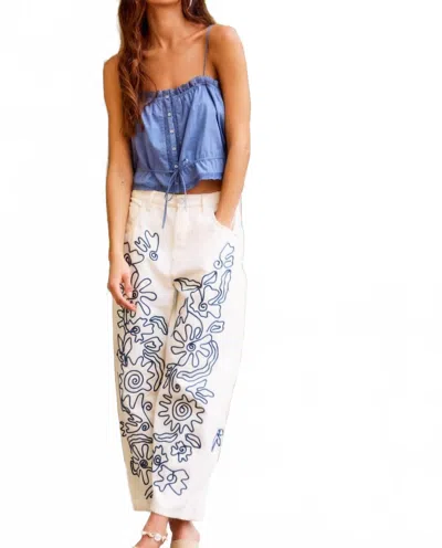 Free People Wistful Daydream Pull On Tube Top In Faded Denim In Blue
