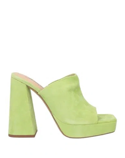 Free People Woman Sandals Light Green Size 8 Leather