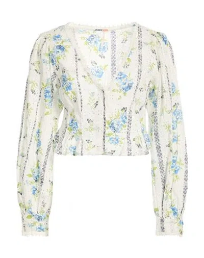 Free People Woman Shirt White Size L Cotton, Polyester In Multi