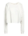 Free People Woman Sweatshirt Off White Size Xs Cotton In Off White