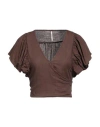 Free People Woman Top Chocolate Brown Size Xs Linen, Viscose In Brown