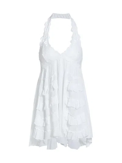 Free People Adella Halter Nightgown In White