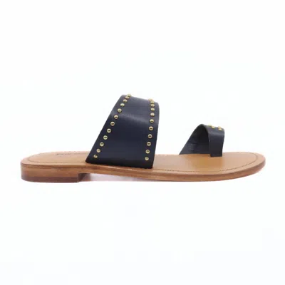 Free People Women's Amelie Tiny Stud Sandal In Black Leather In Blue