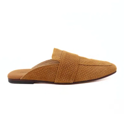 Free People Women's At Ease Embossed Mules In Tan Suede In Brown