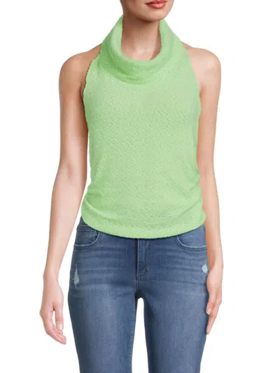 Free People Women's Autumn Angst Cowl Top In Light Green