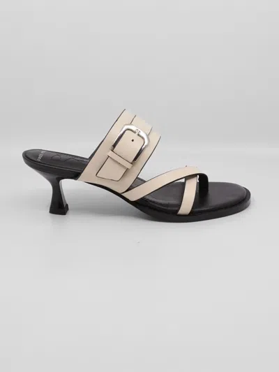 FREE PEOPLE WOMEN'S BELTED HEEL SANDAL IN BONE LEATHER