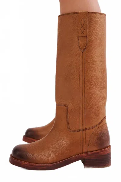 Free People Women's Blaze Pull On Boots In Vintage Tan Leather In Brown