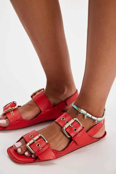Free People Women's Blossom Buckle Sandal In Salsa In Multi